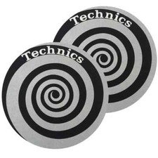 TECHNICS SLIPMATS SPIRAL SILVER coppia di panni sottodisco per giradischi DJing
