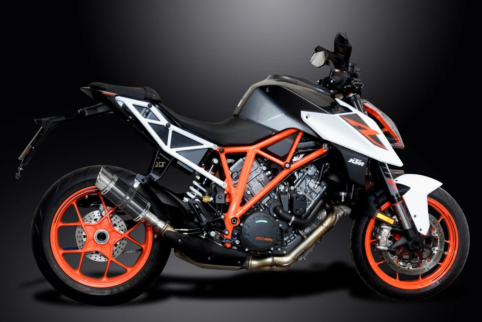 KTM 1290 Super Duke 2014-2019 Kit de silenciador de escape de carbono redondo de 8" sin cordones Foto 4 de 4