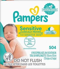 Pampers Unscented Sensitive Baby Diaper 2 BOXES  1008 WIPES TOTAL NEW EXPEDITED