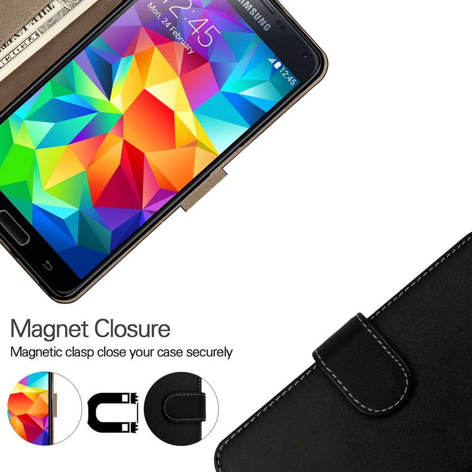 Case For Samsung Galaxy S5 Mini S4 S3 Flip Wallet Leather Magnetic Phone Cover - Image 4 of 4