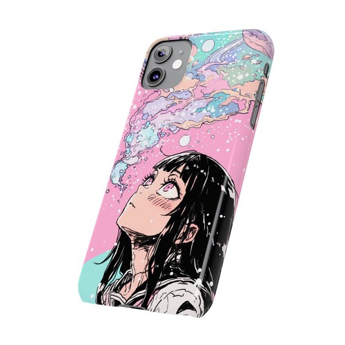 Anime Stargazing Phone Case, Slim Space iPhone Cover, Kawaii Manga Cute Girl - Picture 37 of 49