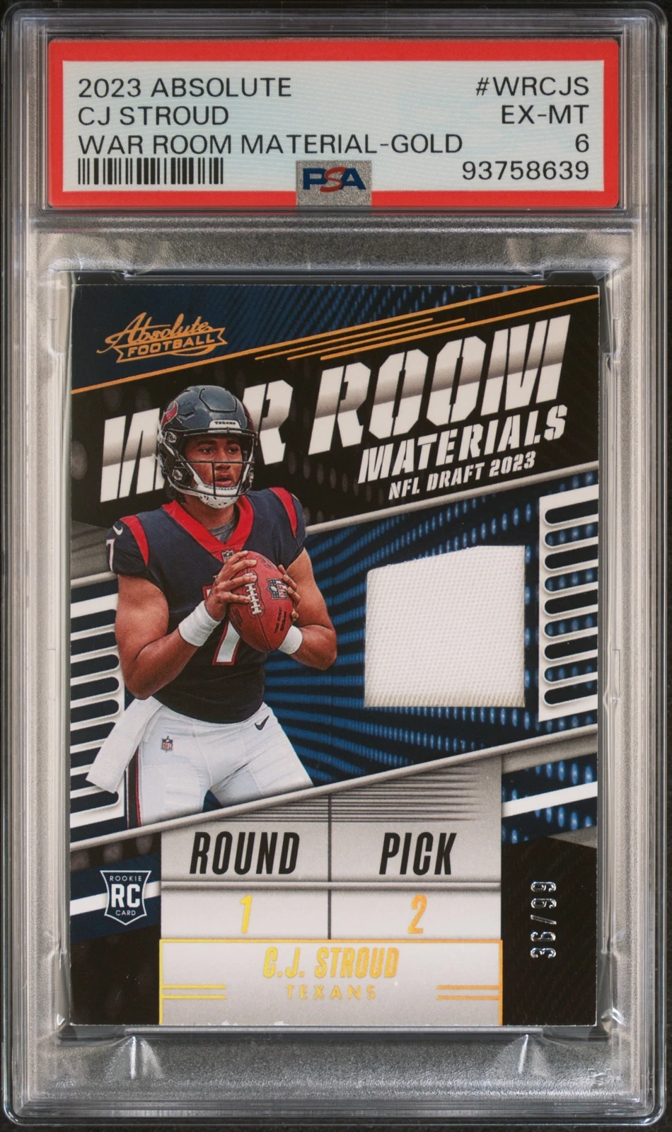 CJ Stroud Panini Absolute War Room Materials #WRCJS Gold