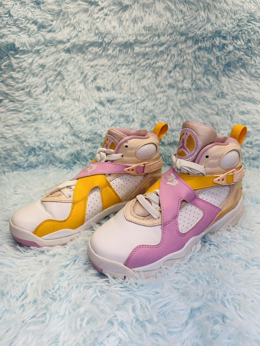 Nike Air Jordan 8 Retro GS Youth 6Y W7.5 Orange Arctic Pink Shoes