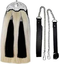 Horse Long Hair Military Sporran with Thistle Cantle 100 Original