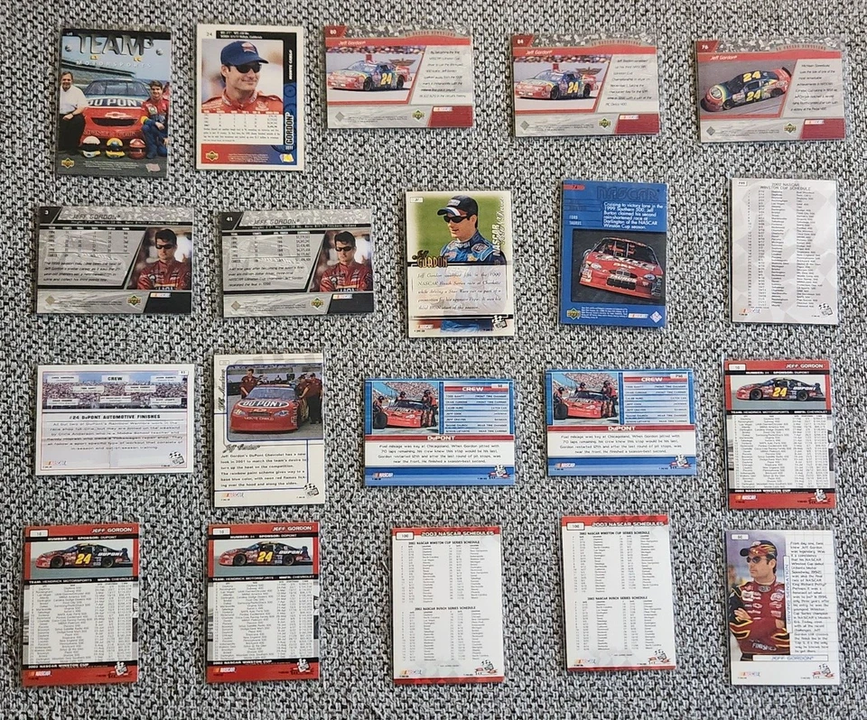 JEFF GORDON 20-CARD VINTAGE NASCAR INSERT LOT 1996-2002 Upper Deck/Press Pass - Image 2 of 2