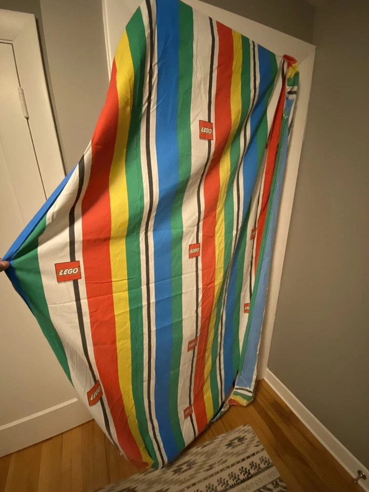 RARE Vintage LEGO Brick Bed Sheet Set Twin Bedding & Pillowcase HTF - Image 3 of 4