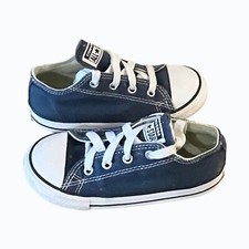 Converse All Star Kids Blue Low Top Sneakers Shoes Size 9 Toddler Boys Girls