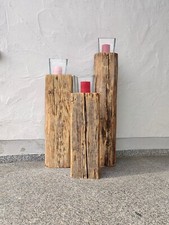 Bodenwindlicht XXL Holzlaterne Lichtsäule Leuchtsäule Altholz