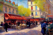 Paris Cafe Tile Backsplash Andrea Haase Art Mural Kitchen OB-HAA1711