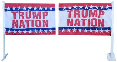 Trump 2024 2028 Nation 12x18 Double Sided Rough Tex Knit Nylon Car Flag