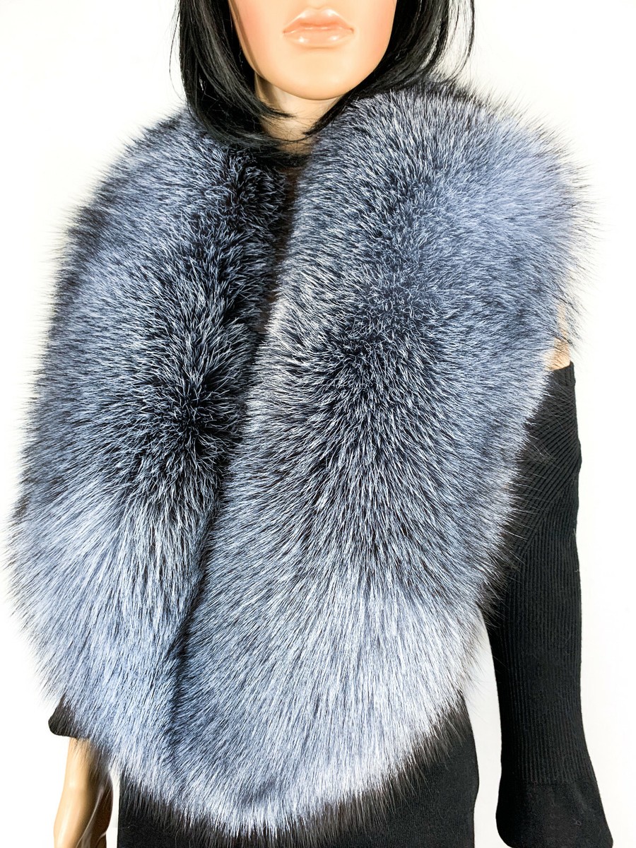 Toned Blue Frost Fox Fur Stole 55 