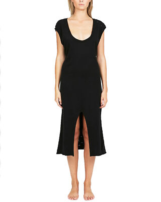 Ksubi Damen Schwarz Distressed Kalte Schulter Kleid Größe Xs Nwt