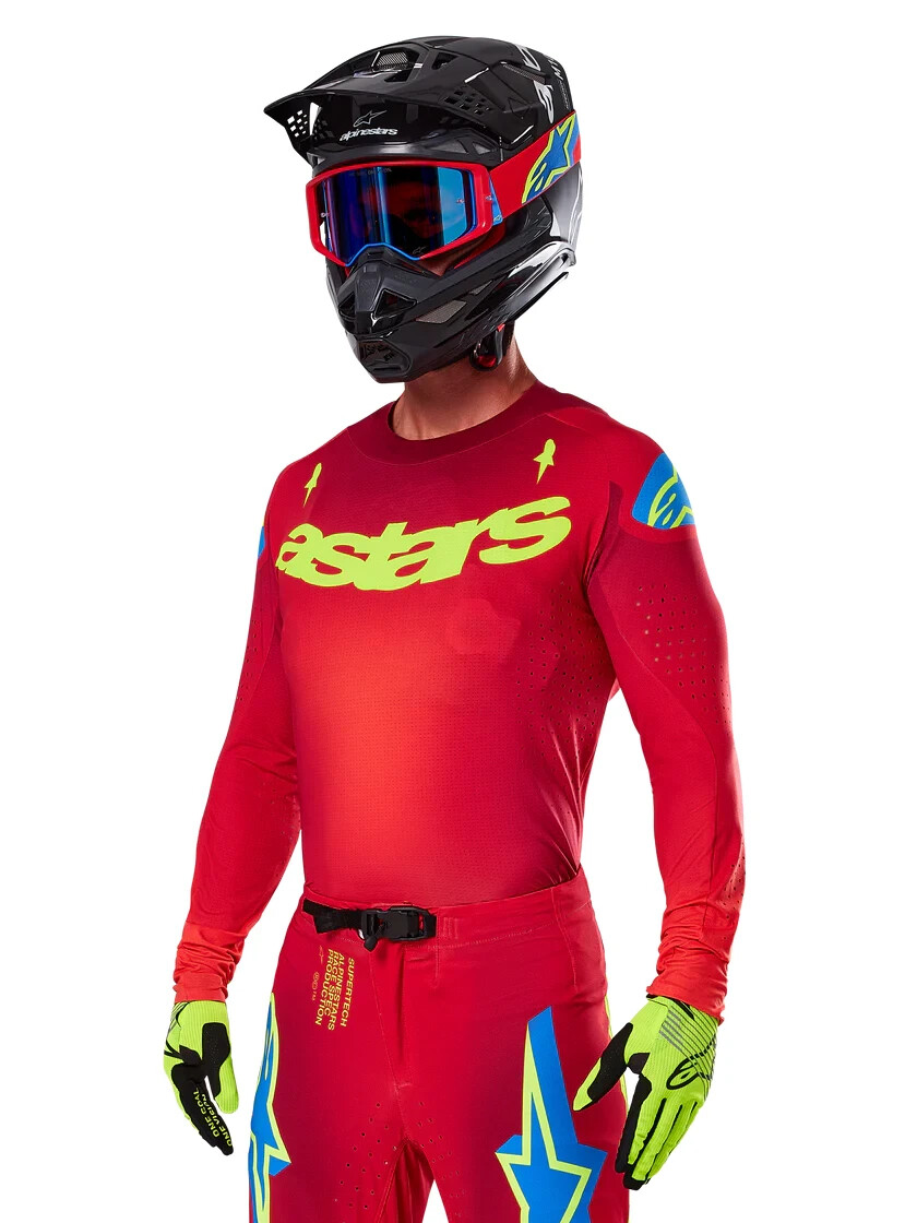 ALPINESTARS SUPERTECH MAKER JERSEY -BRIGHT RED YELLOW LARGE - 3760225-3058-L