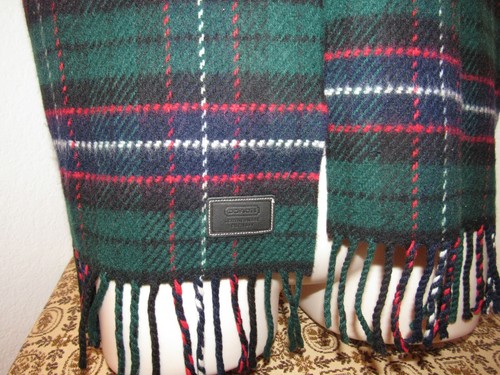 Coach Men Plaid Wool Cashmere Scarf multicolor EUC - Picture 4 of 7