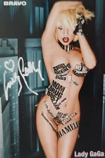 LADY GAGA - Autograph Card 10x7cm - Sexy Autograph Trading Card BRAVO Magazine