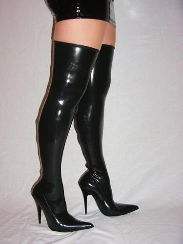 Latex Lack Overknee Stiefel 42 43 44 45 46 47  *373lac *424gum - Afbeelding 1 van 1