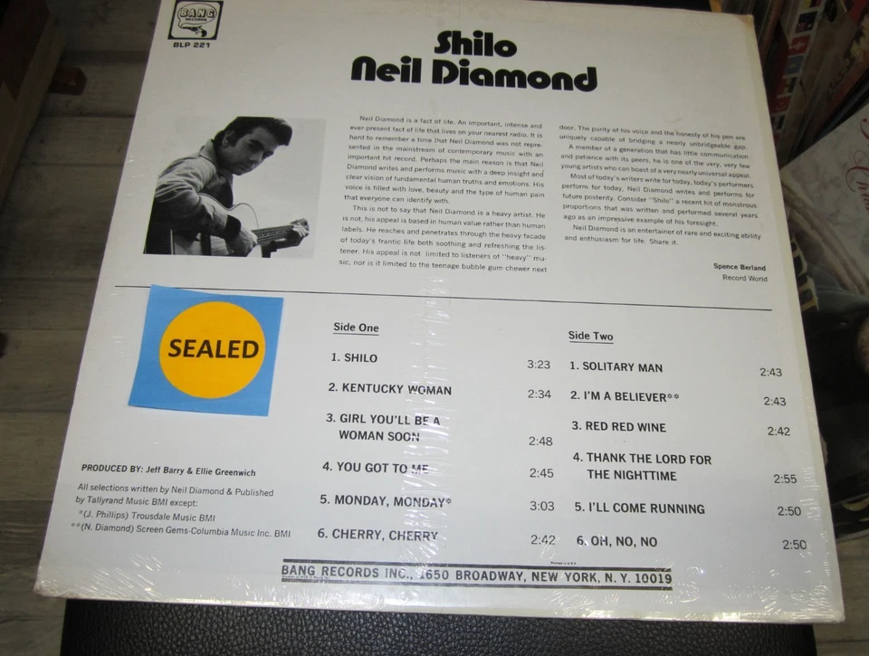 Neil Diamond ‎SHILO  Sealed BANG 221 / ORIGINAL USA -🎄 GREAT CHRISTMAS GIFT 🎄 - Image 4 of 4