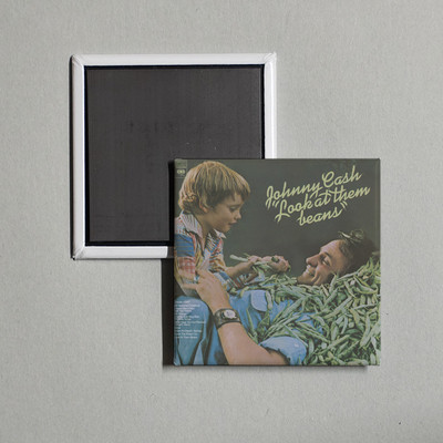 Johnny Cash - Look At Them Beans Album Cover Locker Fridge Magnet