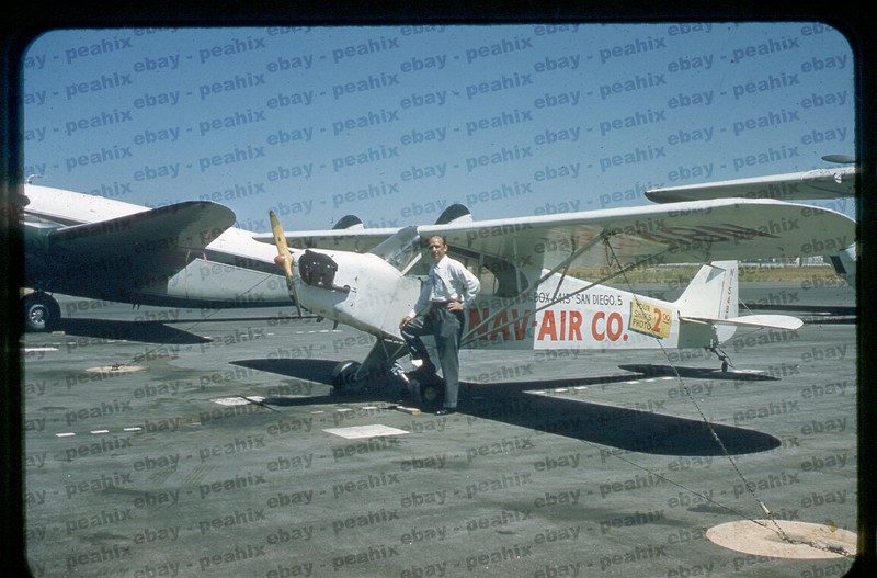 (T063) Original 1950s 35mm Slide Photo - NAV-AIR CO SAN DIEGO Private Plane
