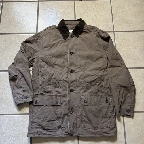 Vintage Orvis Chore Barn Field Coat Brown Corduroy Collar Hunting Jacket Large