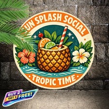 Humorous Pool Style Tin Sign Funny Swimming Area Wall Decor 8x12