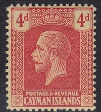CAYMAN ISLANDS 1922 SG62 KGV 4d. RED/YELLOW  -  MNH