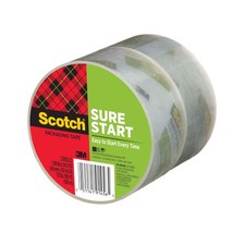 Scotch Sure Start Shipping Packaging Tape 1.88 x 54.6 yd 2 Rolls, Transparent