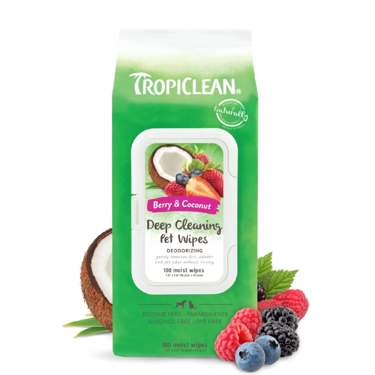 TropiClean Berry & Coconut Dog Wipes for Paws and Butt - Dee