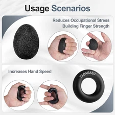 Grip Strength Trainer Kits (5 Pack), Forearm Strengthener with Adjustable Res...