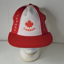Canada Hat Mesh Trucker Men's Red Maple Leaf Logo Vintage Lucky Stripes Snapback