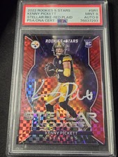 Kenny Pickett Stellar Rookies & Stars Red Plaid Auto 2022 PSA 9 Auto 8 Steelers