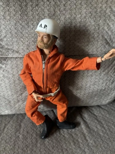 GI Joe Blonde Action Figure Orange Jumpsuit, White Helmet Boots belt  included