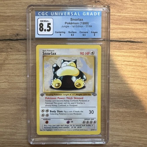 Pokémon English Snorlax 27/64 1999 Jungle - 1st Edition Rare Vintage NM/MINT CGC