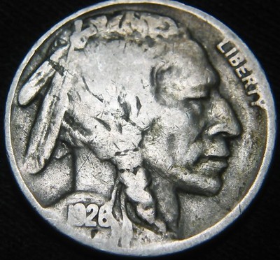 Scarce Original KEY Date 1926-S BUFFALO NICKEL Lowest Mintage Buffalo! LE14SM