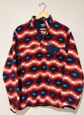 Patagonia Synchilla Pullover Womens Medium Red Aztec Fleece Snap-T STY25455FA15