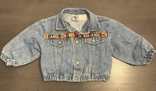 Vintage Baby Mickey  Co Blue Denim Embroidered Jean Jacket size 12M