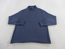 J Crew Sweater Mens Large Navy Blue Oarsman Fisherman Roll Neck Heavyweight Knit
