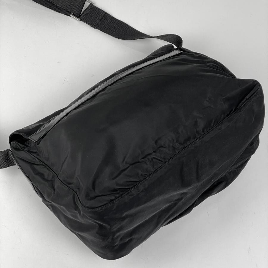 PRADA Plate Shoulder Bag Nylon Black 30cm #BS1650 thumbnail 2