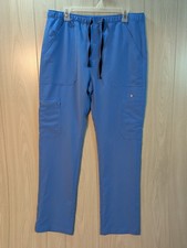 Figs Scrub Pants Men's Large Blue Cairo Cargo Classic Fit Straight Leg Pockets