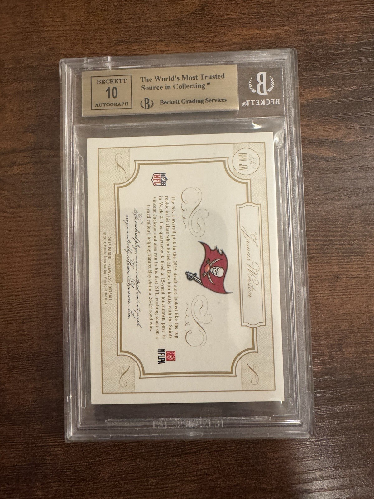 2015 Panini Flawless Jameis Winston RPA Gold #6 /10 BGS 9.5 Auto 10 ROOKIE! view 2