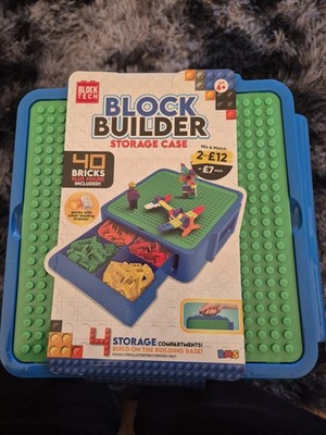 Block Tech Storage Case Block Builder 40 Steine plus Figur enthalten Neu 
