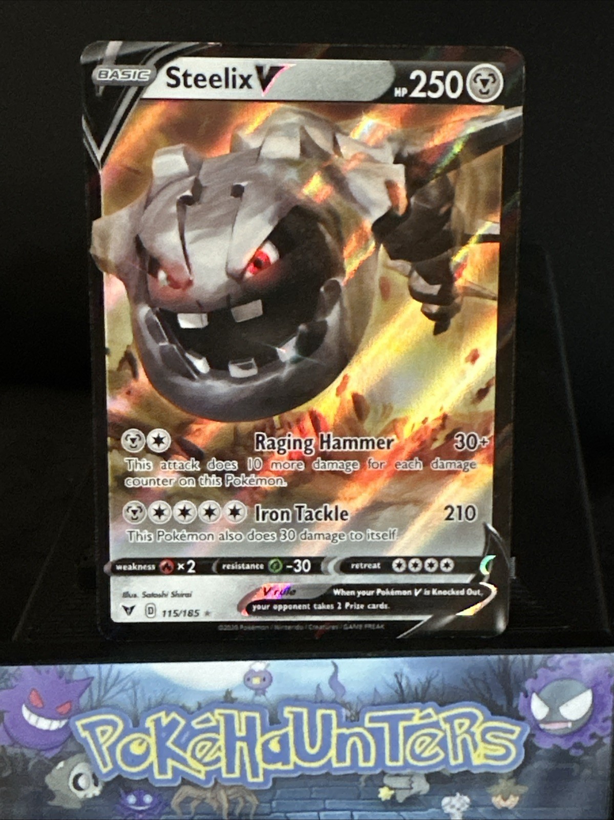 Pokemon Card Steelix V 115/185 Vivid Voltage Half Art Holo Rare NM
