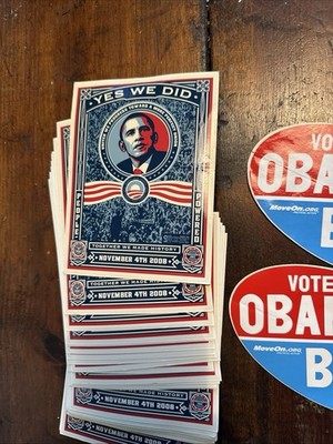 35-piece Obama 2008 Yes We Did Shepard Fairey Stickers Moveon.org Election