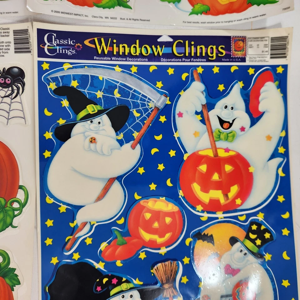 De colección 4 Clásicos Adhesivos Halloween Ventana Fantasmas Casa Embrujada Calabazas Jack  Foto 4 de 4