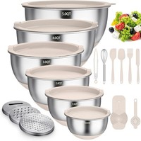 RüHrschüSsel 6Er Set, Edelstahl SchüSsel SalatschüSsel Set Mit Deckel