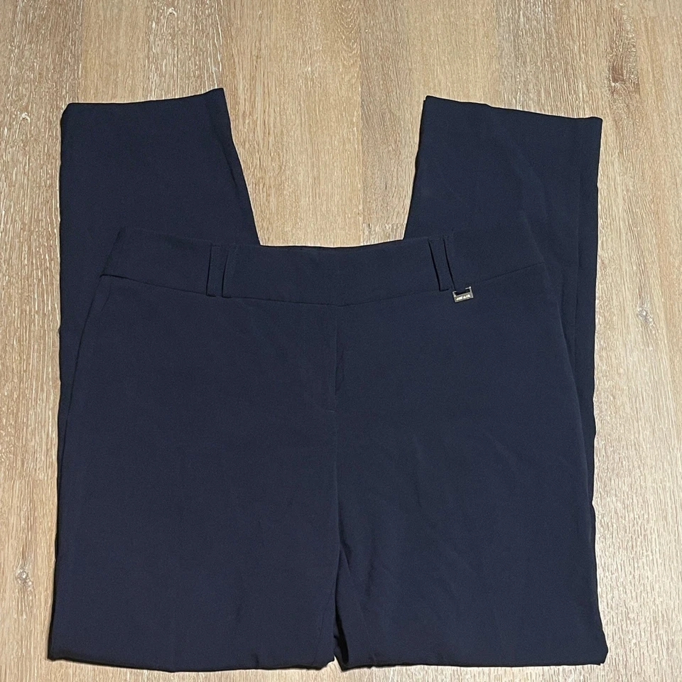 Pantalones de vestir Anne Klein para mujer azul marino corte bota talla 8 elásticos oficina carrera usados en excelente estado Foto 2 de 4