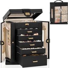 Jewelry 6-Tier Organizer Functional 360  Rotating Jewelry Storage Case for Gi...