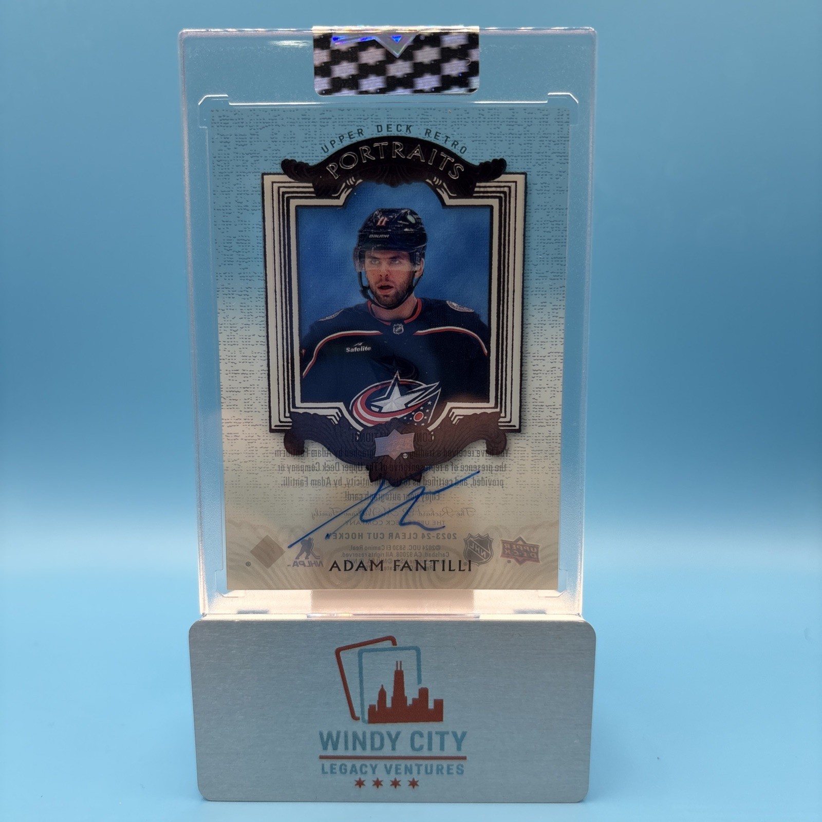 2023-24 Upper Deck Clear Cut - Retro Portraits Adam Fantilli Rookie Auto