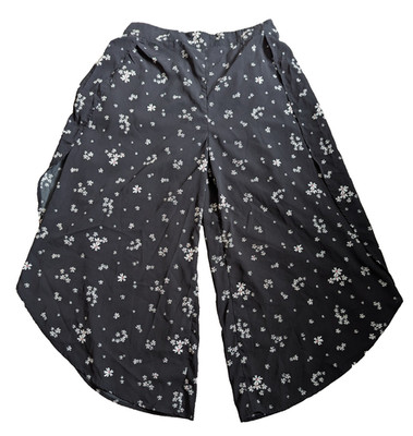 People split leg harem style Boho Flower Print Wide Trousers - VGC size medium