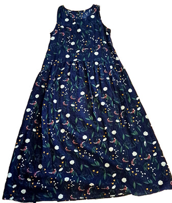 Dark Floral Tank Dress Black Botanical Goblincore Whimsigoth Boho Cottage XL